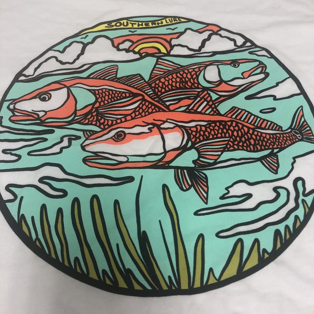 NWT Southern Lure T-Shirt White "Fish Bowl"